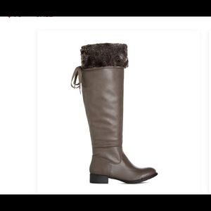 Grey faux leather boots!